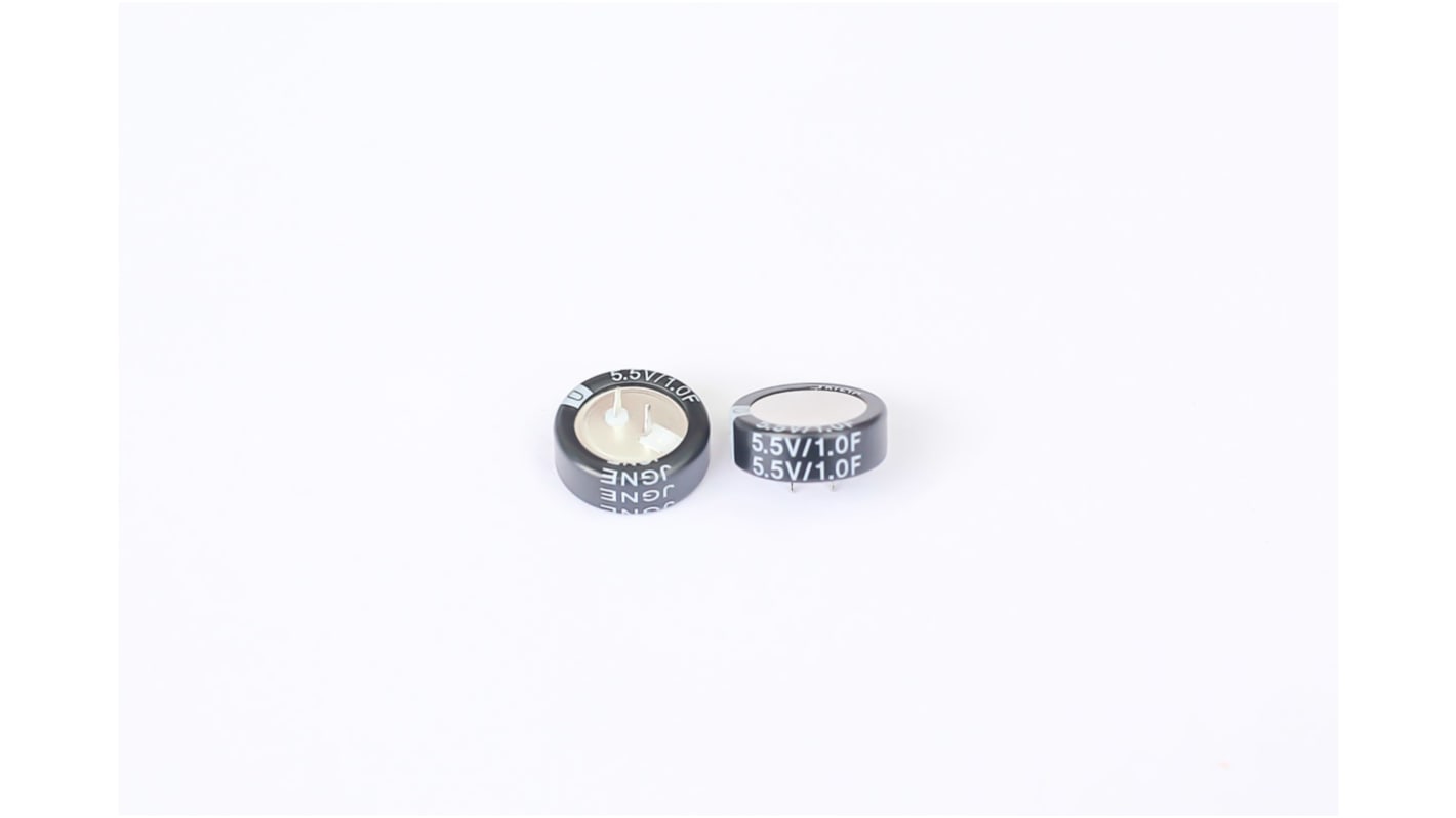 Supercondensateur, 1F, 5.5V c.c., -40 °C → +85 °C.