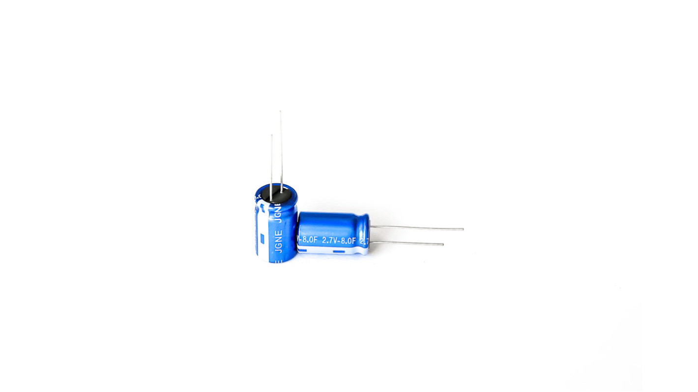 RS PRO 7.5F Supercapacitor -20 → +80% Tolerance 2.7V dc, Through Hole