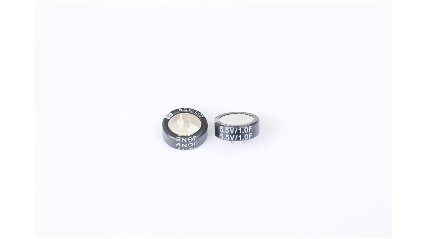 RS PRO 1F Supercapacitor -20 → +80% Tolerance 5.5V dc, Through Hole