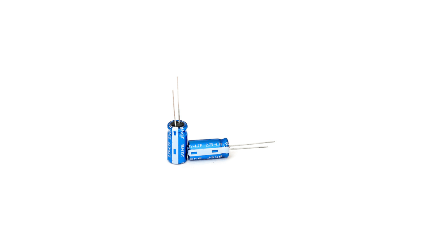 RS PRO 4.7F Supercapacitor -20 → +80% Tolerance 2.5V dc, Through Hole