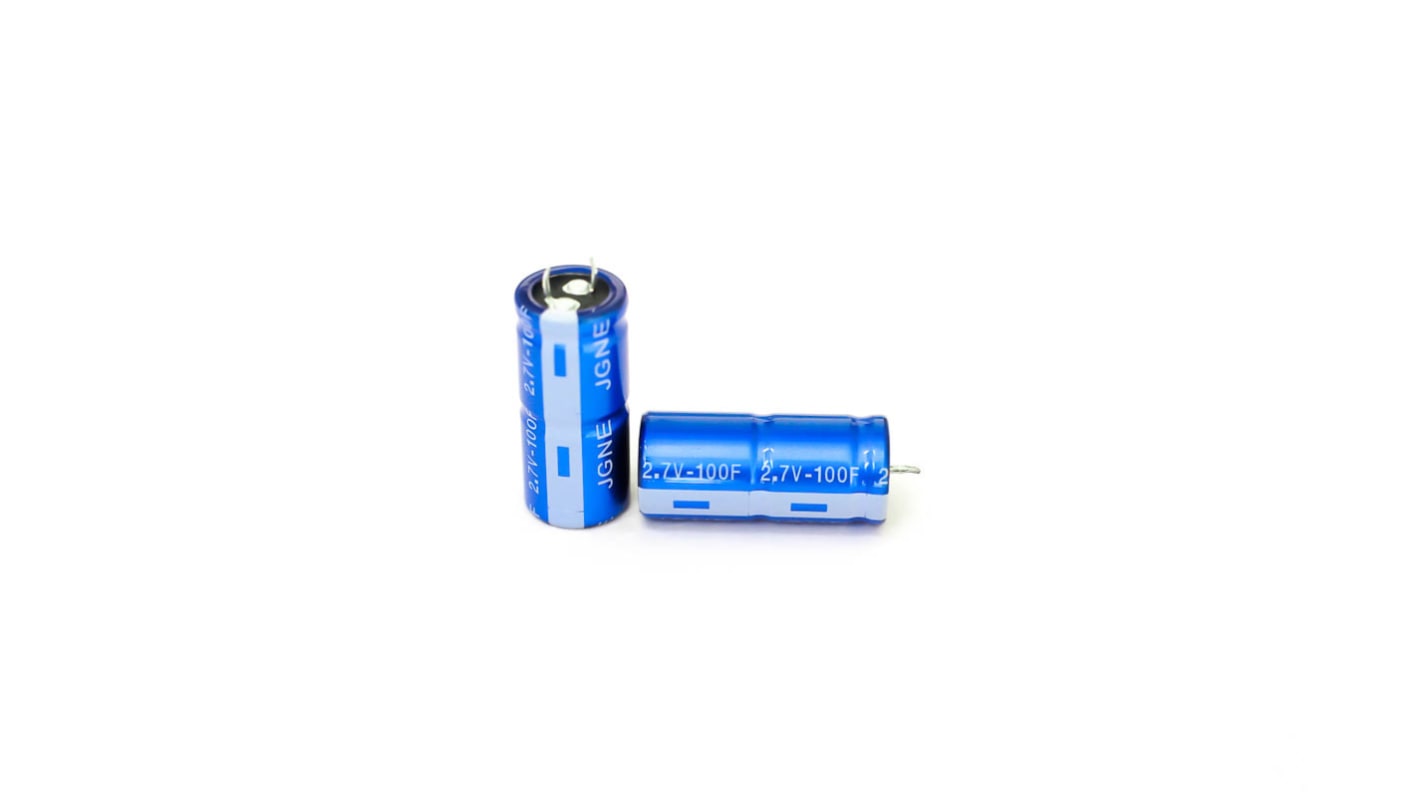 RS PRO 100F Supercapacitor -20 → +80% Tolerance 2.7V dc, Through Hole