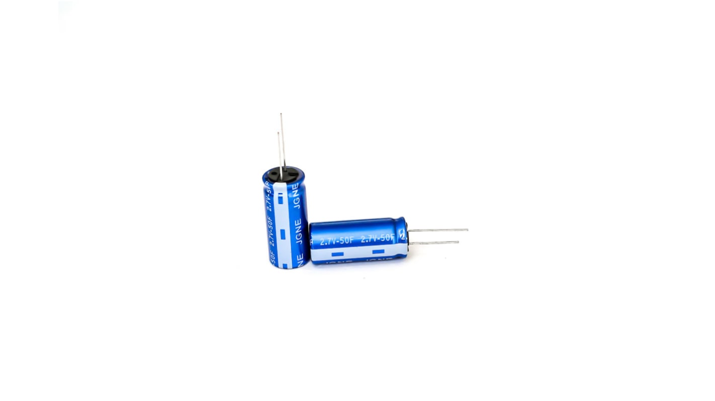 RS PRO 50F Supercapacitor -20 → +80% Tolerance 2.3V dc, Through Hole