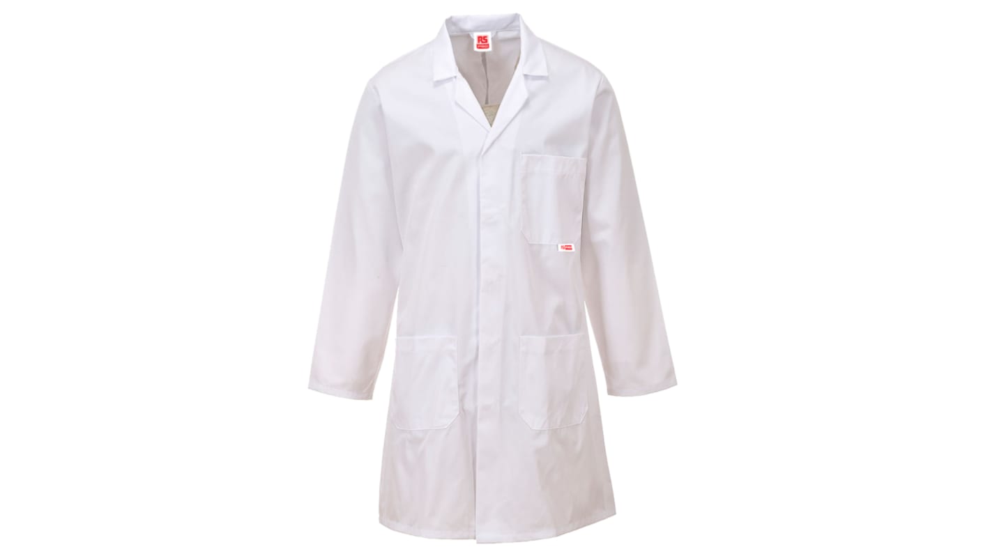 Laboratorní plášť, Bílá Unisex, SC: XXL, Odolné vůči chemikáliím 3, Polyester, Bavlna Opakovaně použitelné