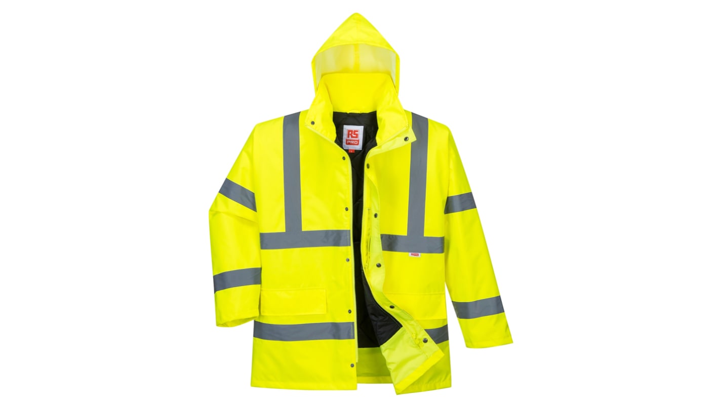 Chaqueta de tráfico de alta visibilidad Unisex RS PRO de color Amarillo, talla M, impermeable