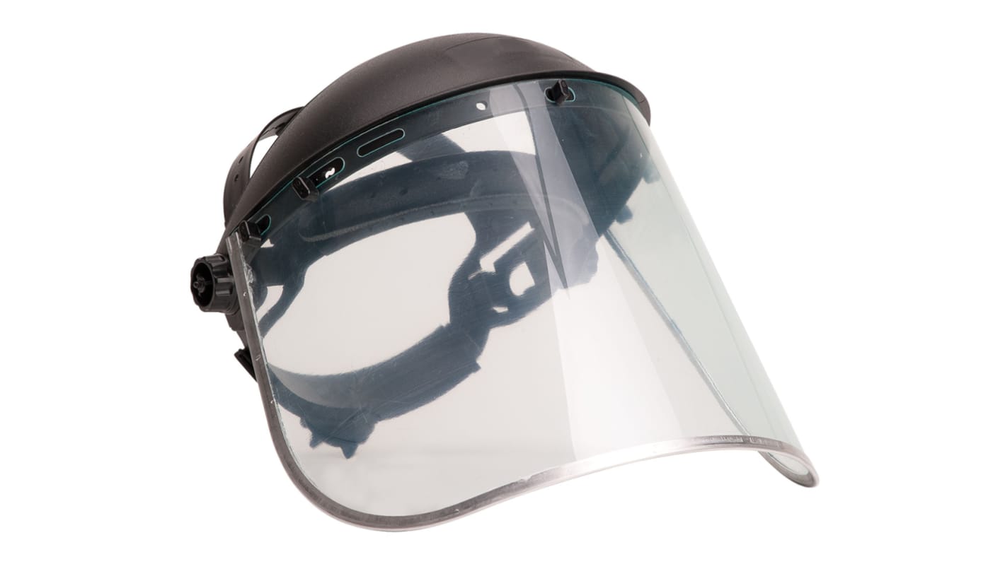 RS PRO Clear Flip Up PC Face Shield with Brow Guard , Resistant To Hot Solid Projections, Molten Metal Splash