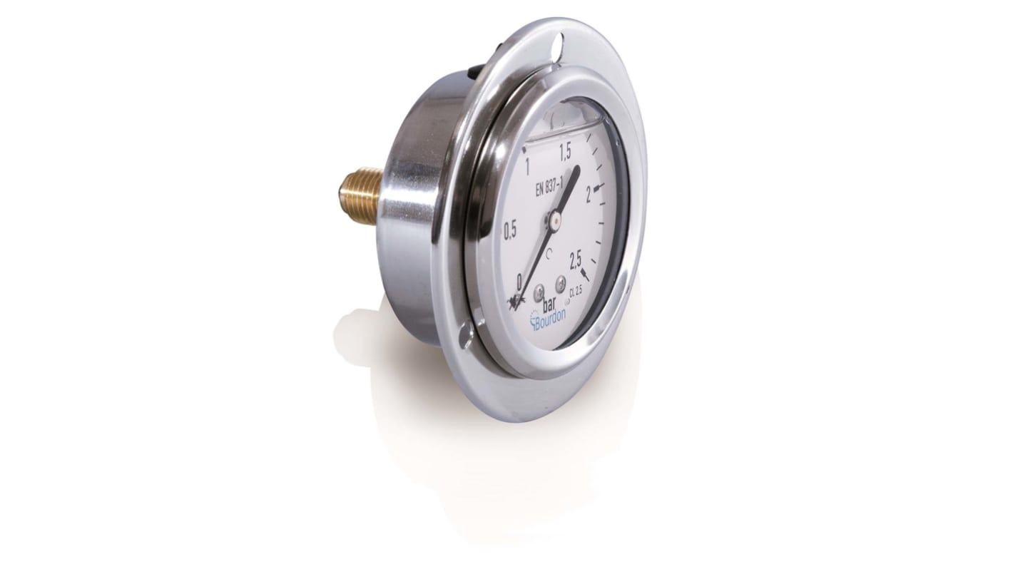 Bourdon Analogue Pressure Gauge 10bar Back Entry, MIT3-B22.B22, 0bar min.