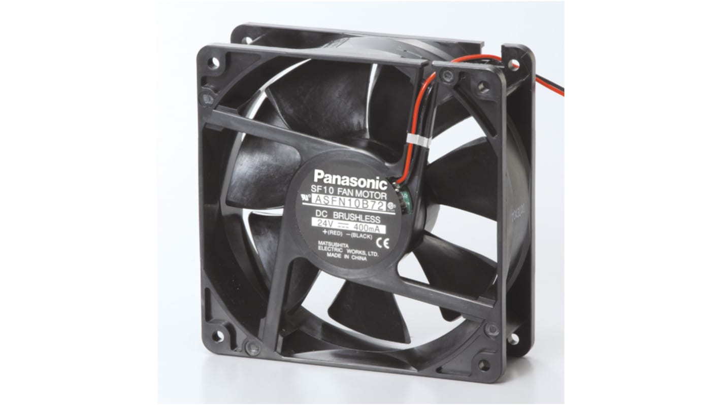 Ventilador Axial Panasonic ASFN de 119 x 119 x 38mm, 24 V dc, 4.8W, caudal 2.27m³/min, 37dB(A)