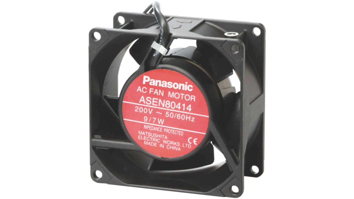 Ventilador Axial Panasonic ASEN de 80 x 80 x 38mm, 230 V ac, 10W, caudal 0.9m³/min, 38 dB(A)dB(A)