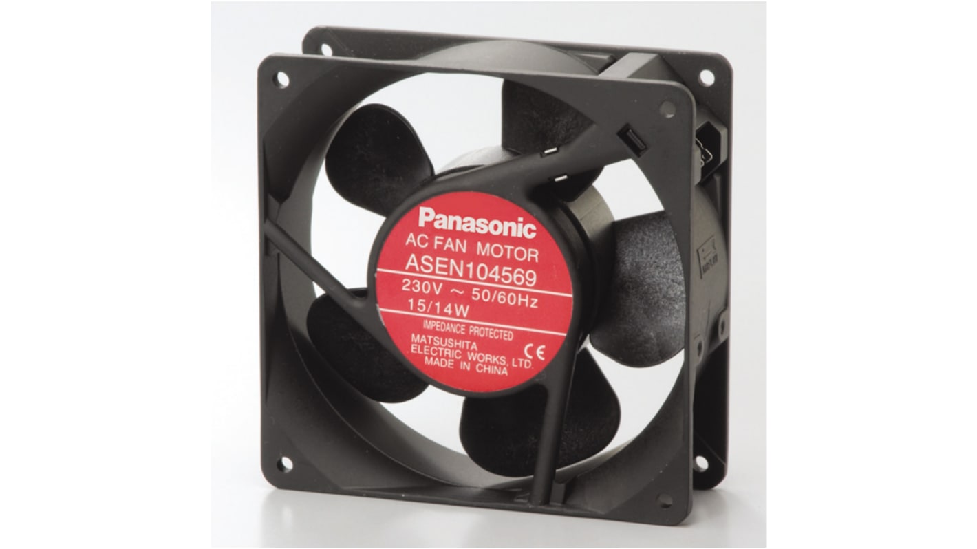 Panasonic ASEN AC-Axiallüfter, Kugellager, 230 V ac / 15W, 120 x 120 x 38mm, 2.9m³/min