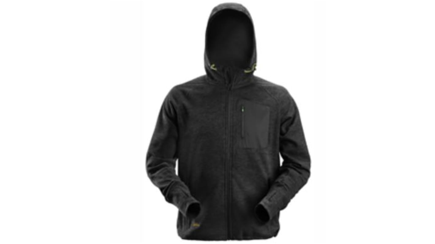 Sudadera de trabajo con capucha Snickers de color Negro, talla M, para Hombre, serie FlexiWork, Poliéster