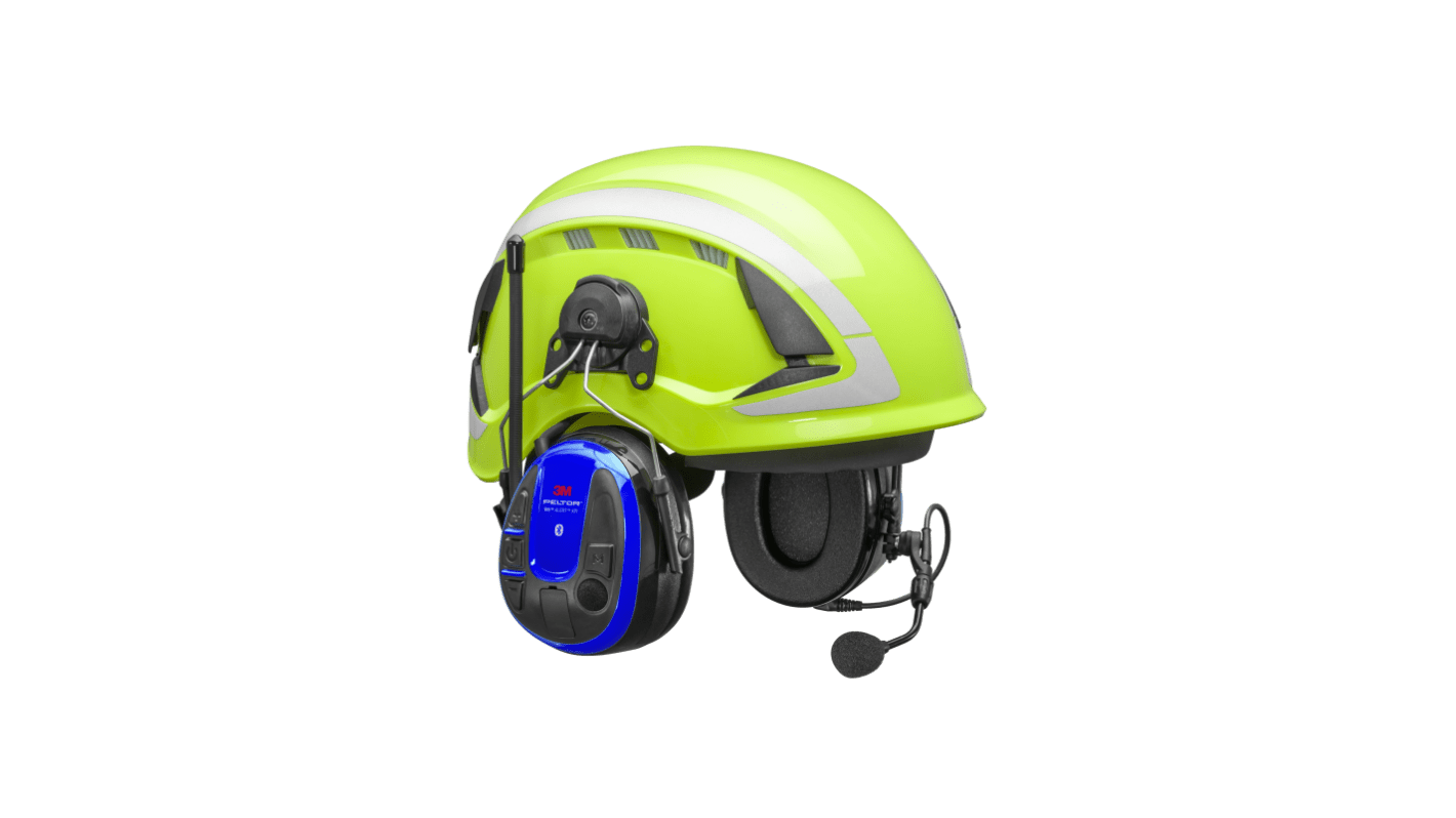 3M WS Alert XPI 30dB Elektronisk høreværn med  til montering på hjelm, Blå