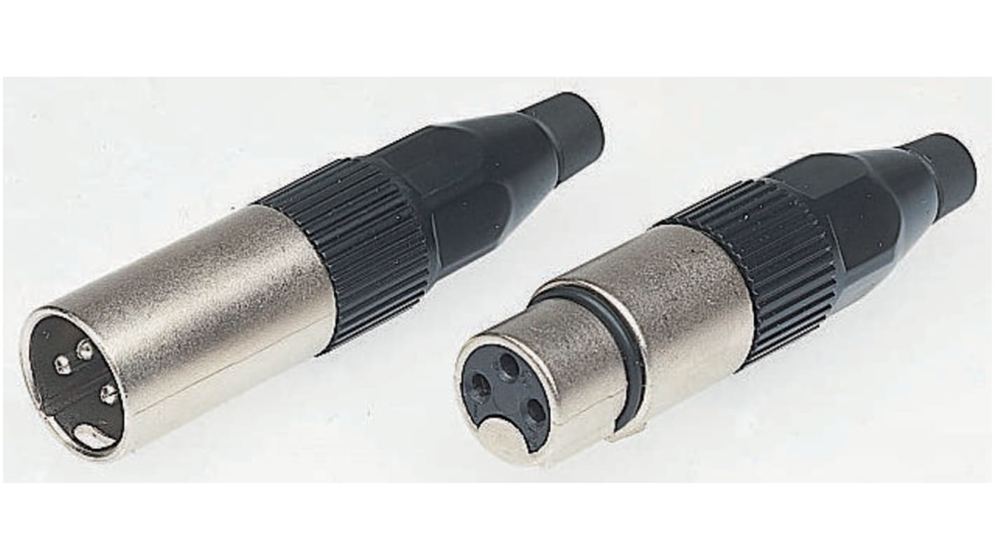 Amphenol Cable Mount XLR Connector, Female, 3 Way, Tin Plating