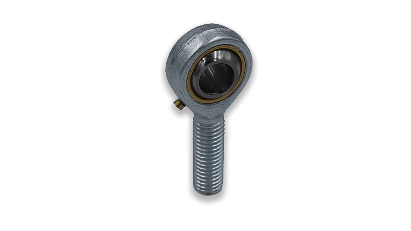 LDK M14 Male Carbon Steel Rod End, 14mm Bore, 77mm Long, Metric Thread Standard, Male Connection Gender