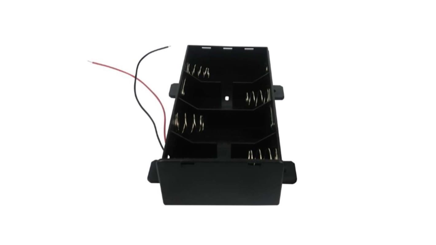 RS PRO Batteriehalter mit Drahtanschluss für 4 x D Batterien