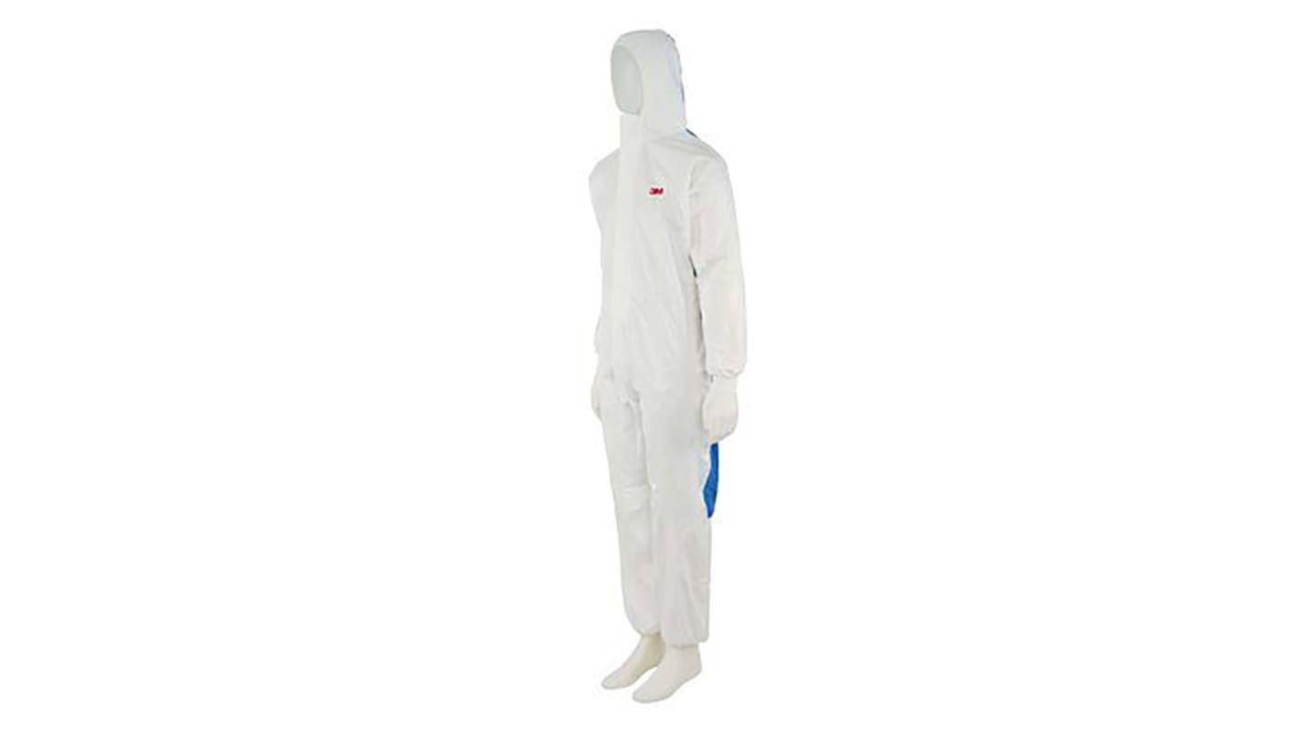 Mono desechable 3M de color Blanco, talla L, propriedades:antiestáticos, protección contra el polvo y líquidos, No