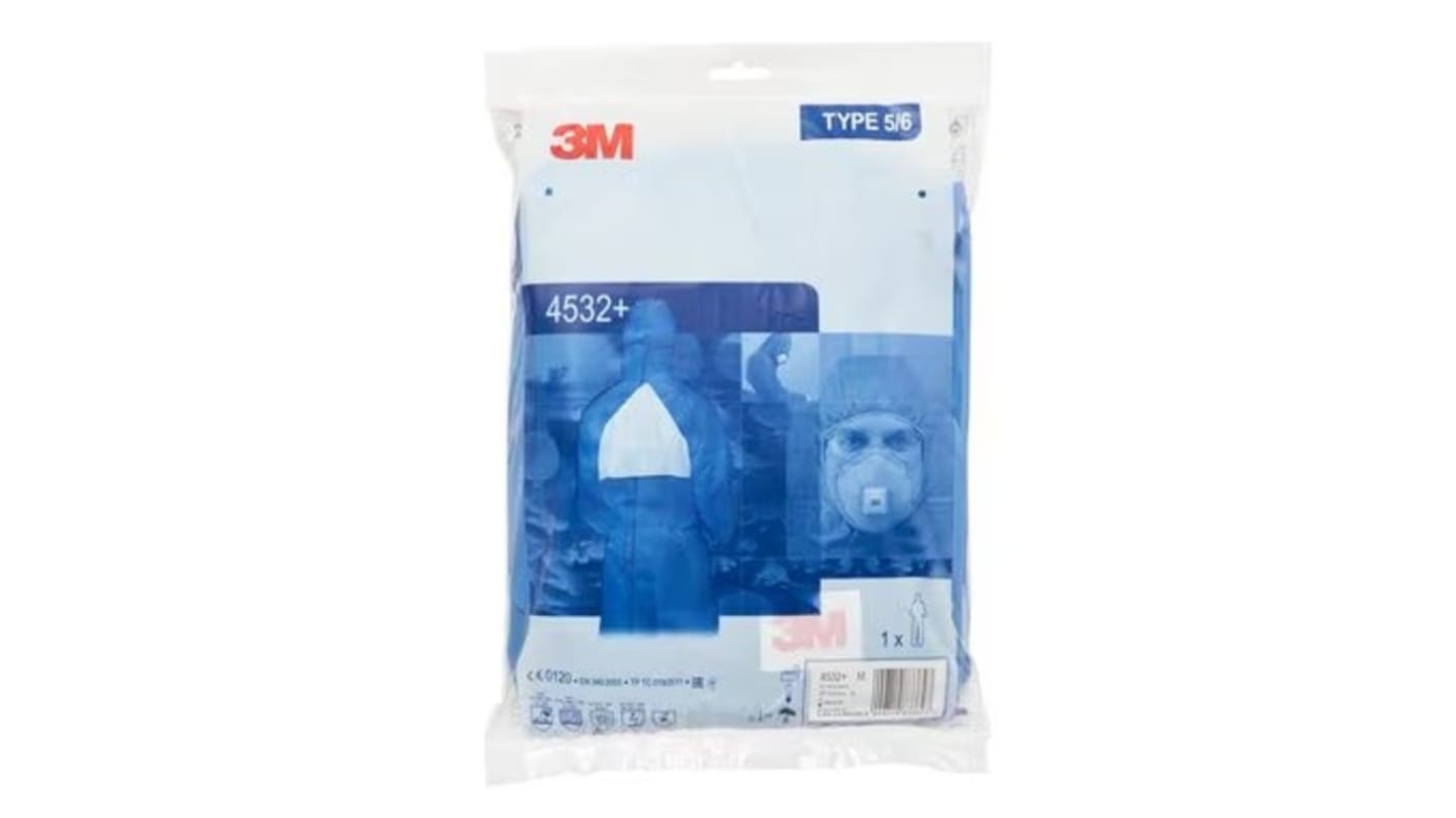 Combinaison de protection à capuche 3M 4532, XL Unisexe en Tissu SMS Bleu