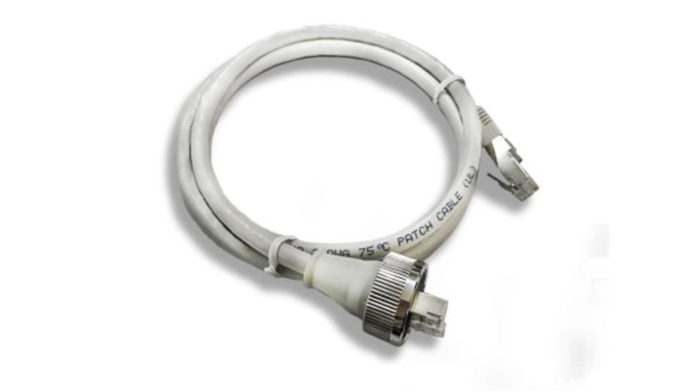 Lumberg Cat6a Male RJ45 to Male RJ45 Ethernet Cable, S/FTP, Grey PVC Sheath, 5m