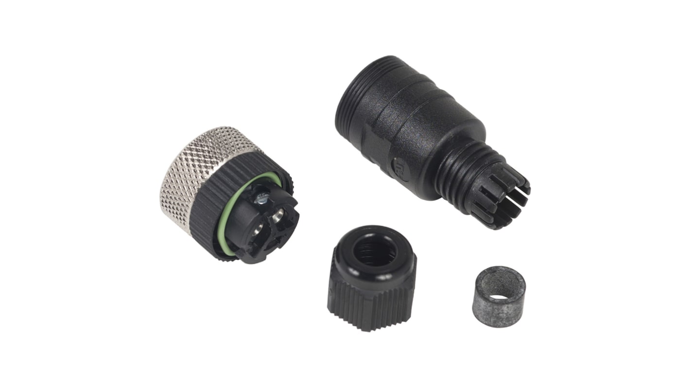 Conector circular Telemecanique Sensors hembra serie XZCC de 3 vías hembra, montaje aéreo, IP67