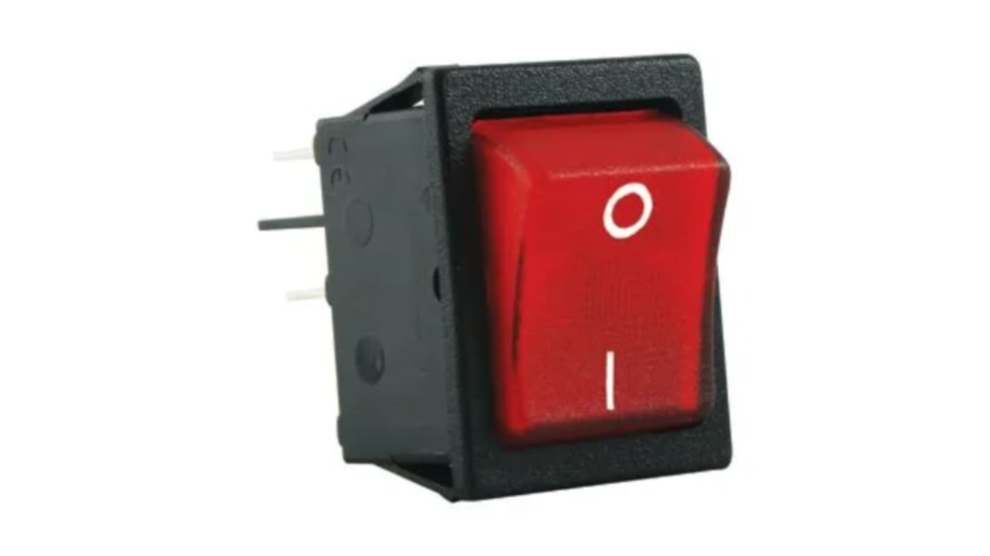 RS PRO Illuminated DPST, On-None-Off Rocker Switch