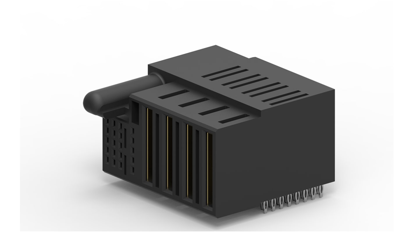 TE Connectivity Multi-Beam Series Right Angle Through Hole Mount PCB Socket, 24-Contact, 5-Row, 2mm Pitch, Press-In