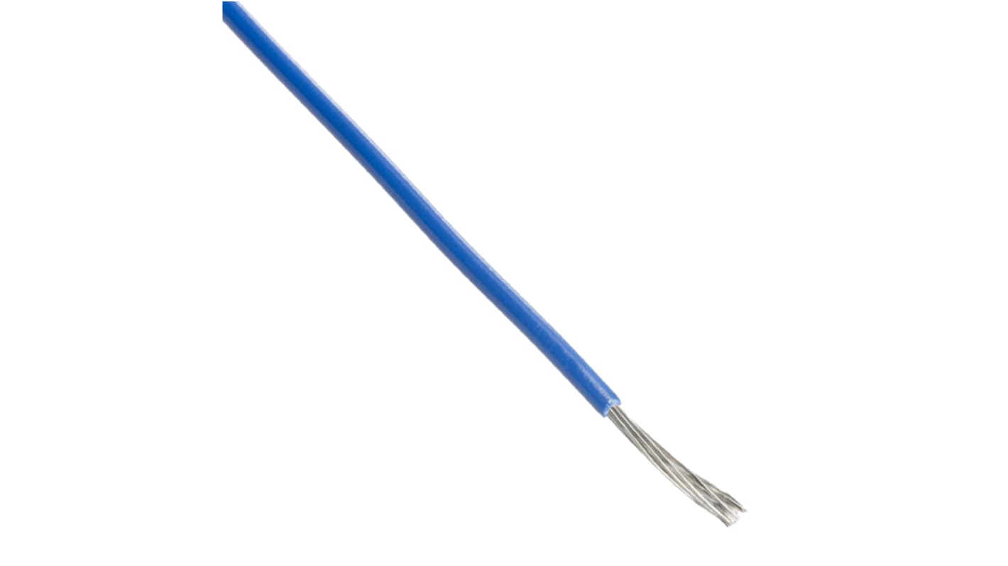 Alpha Wire Einzeladerleitung 0,2 mm², 24 AWG 30m Blau PVC isoliert Ø 1.12mm 7/0.20 mm Litzen UL1429