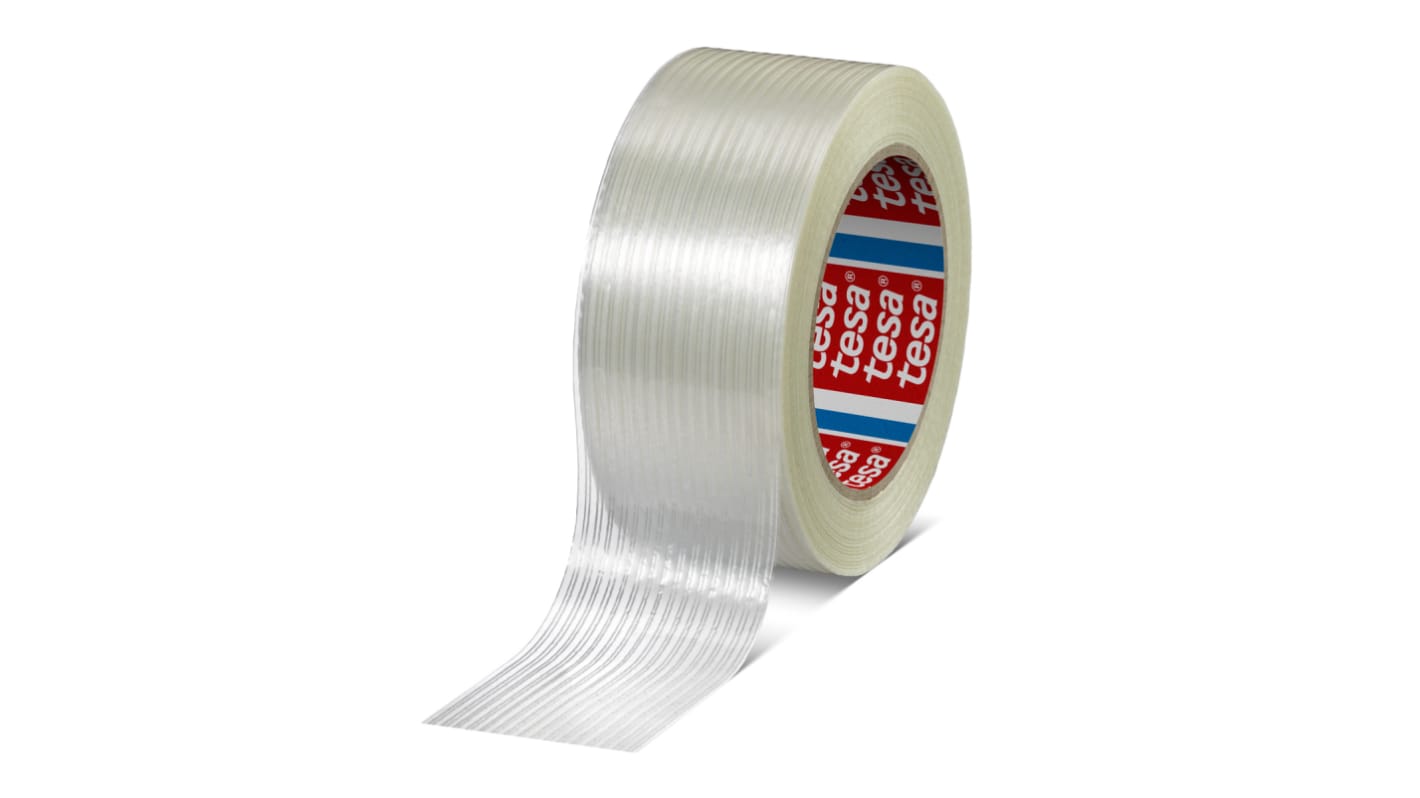 Tesa 53327 Paketband, , Glasfaser-Filamentband, transparent, Stärke 95μm, 48mm x 50m