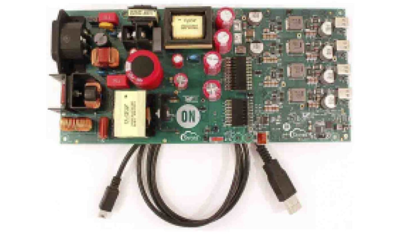 ON Semiconductor FUSB252, FUSB307, NCP1399 評価ボード STR-USBC-4PORT-200W-EVK