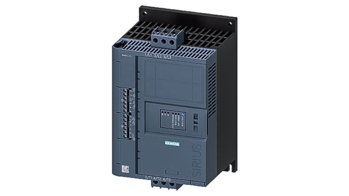 Arrancador suave Siemens 3RW52, 13 A, 480 V ac, 11 kW, trifásico, IP20