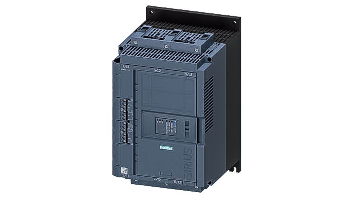 Arrancador suave Siemens 3RW52, 47 A, 480 V ac, 45 kW, trifásico, IP00