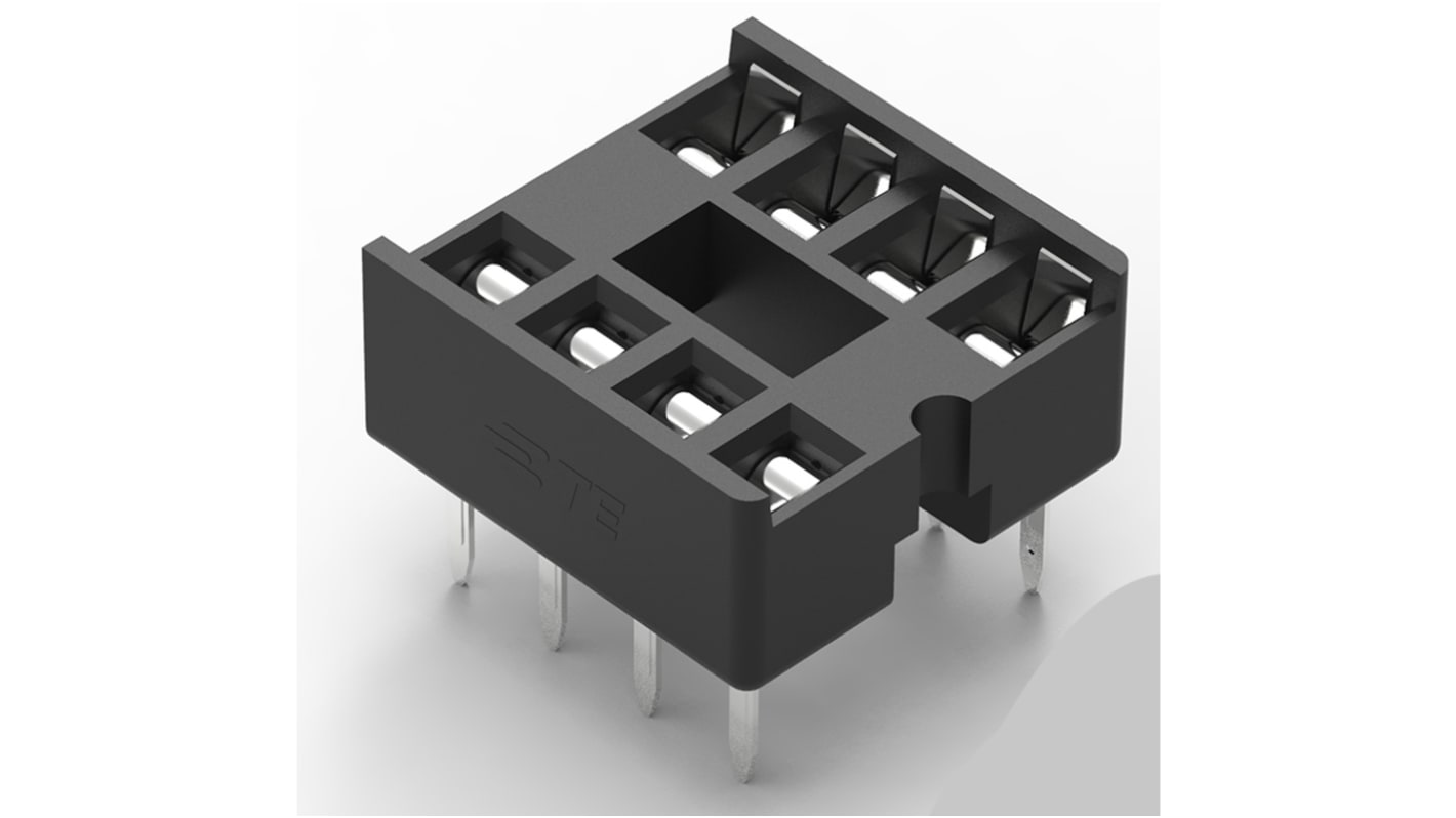 Zócalo DIL TE Connectivity, paso de 2.54mm, , 8 contactos, anch. 7.62mm, 1A, Montaje en orificio pasante