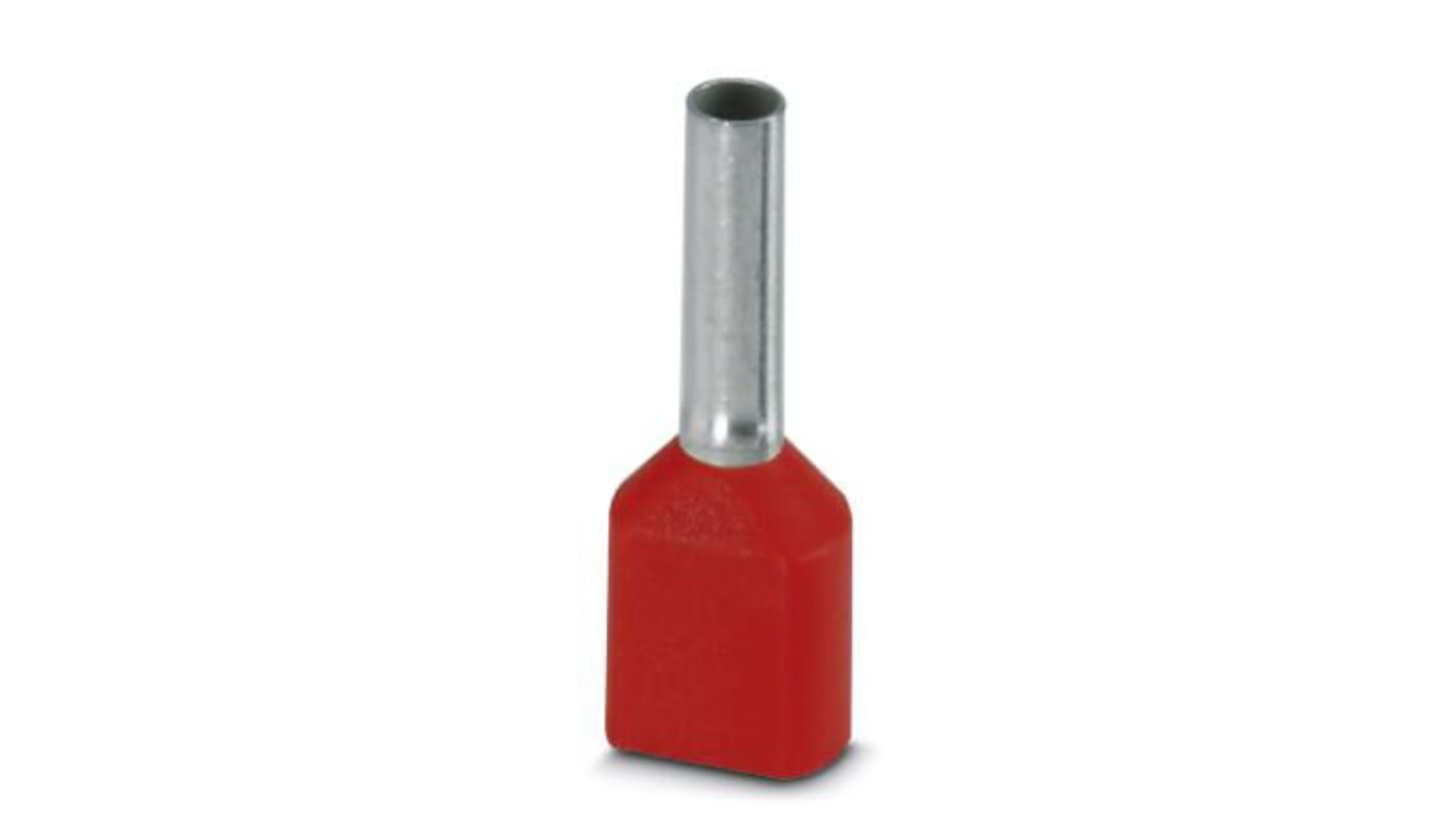 Eaton Insulated Crimp Bootlace Ferrule, 8mm Pin Length, 2.05mm Pin Diameter, Red