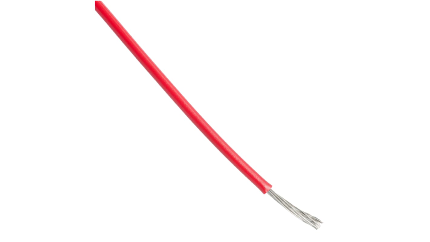 Alpha Wire Einzeladerleitung 0,33 mm², 22 AWG 30m Rot PVC isoliert Ø 1.27mm 7/0,25 mm Litzen UL1429