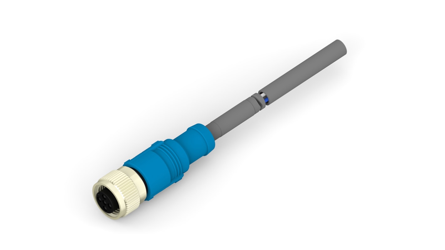 TE Connectivity Straight Female 5 way M12 to Unterminated Sensor Actuator Cable, 3m