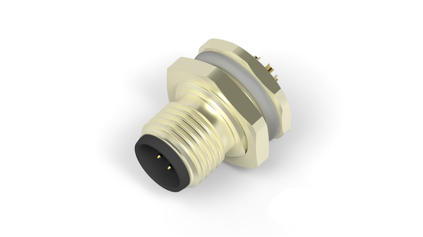 TE Connectivity Circular Connector, 8 Contacts, Rear Mount, M12 Connector, Plug, Male, IP67