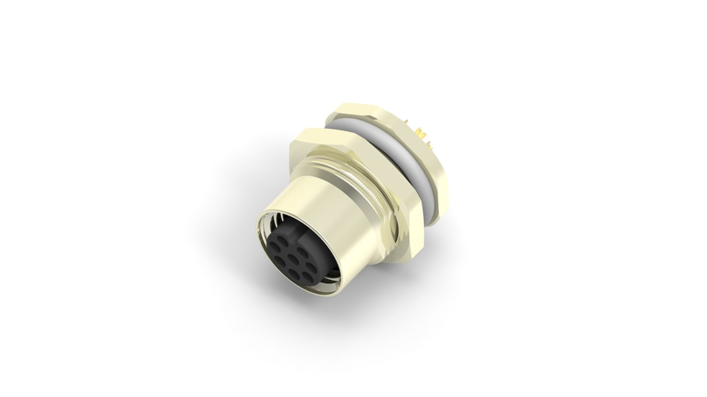 TE Connectivity Circular Connector, 8 Contacts, Rear Mount, M12 Connector, Socket, Female, IP67