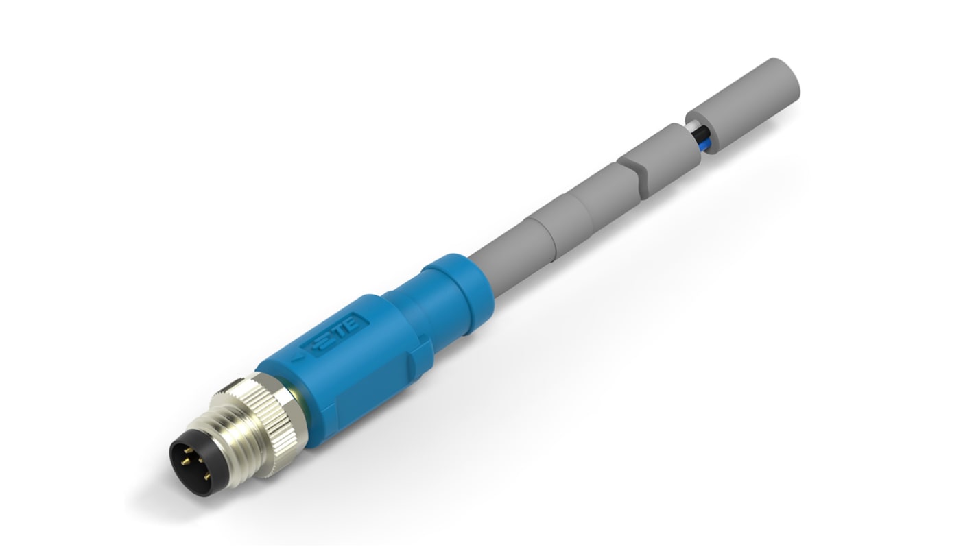 TE Connectivity Érzékelő-működtető kábel, M8 - Szereletlen - 4 érintkező, 30 V, 3.0 A, 5m