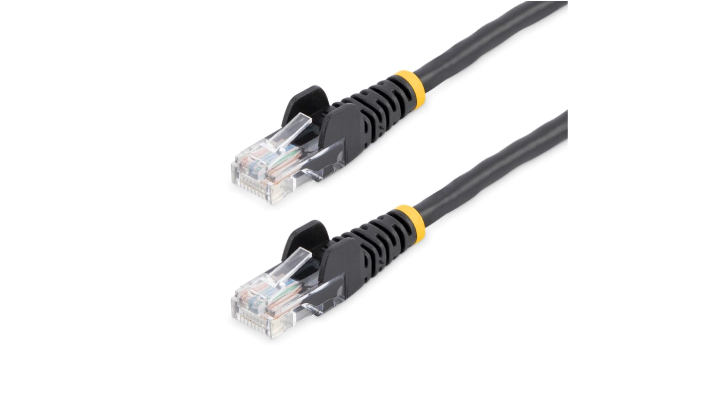 StarTech.com Ethernetkabel Cat.5e, 5m, Schwarz Patchkabel, A RJ45 U/UTP Stecker, B RJ45, PVC