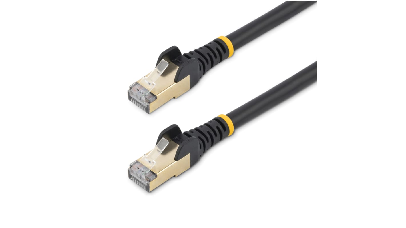 Cable Ethernet Cat6a STP StarTech.com de color Negro, long. 1m, funda de PVC, Calificación CMG