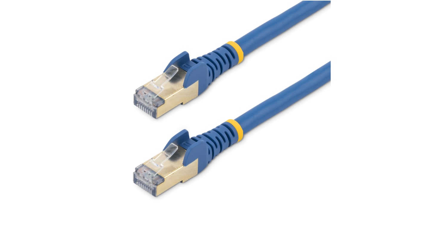 Cable Ethernet Cat6a STP StarTech.com de color Azul, long. 3m, funda de PVC, Calificación CMG