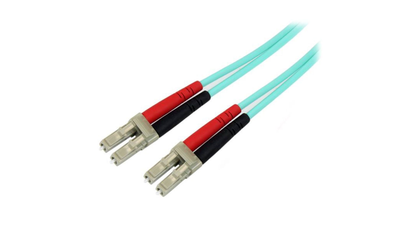 Startech LC to LC Duplex Multi Mode OM3 Fibre Optic Cable, 50/125μm, Aqua, 2m