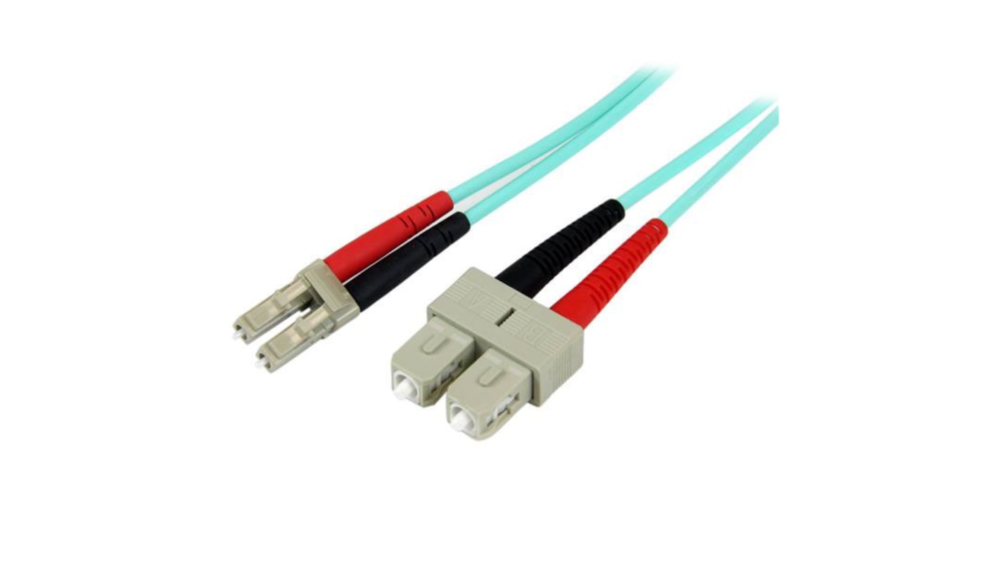 Cable de fibra óptica StarTech.com OM3, con A: LC, con B: SC, long. 2m, funda de , funda libre de halógenos y bajo