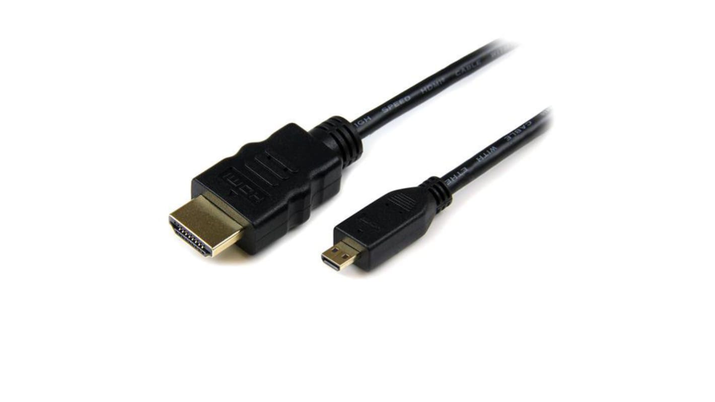 StarTech.com HDMI-Kabel A HDMI Stecker B Micro-HDMI Stecker Hohe Geschwindigkeit 4K @ 30Hz max., 1m, Schwarz