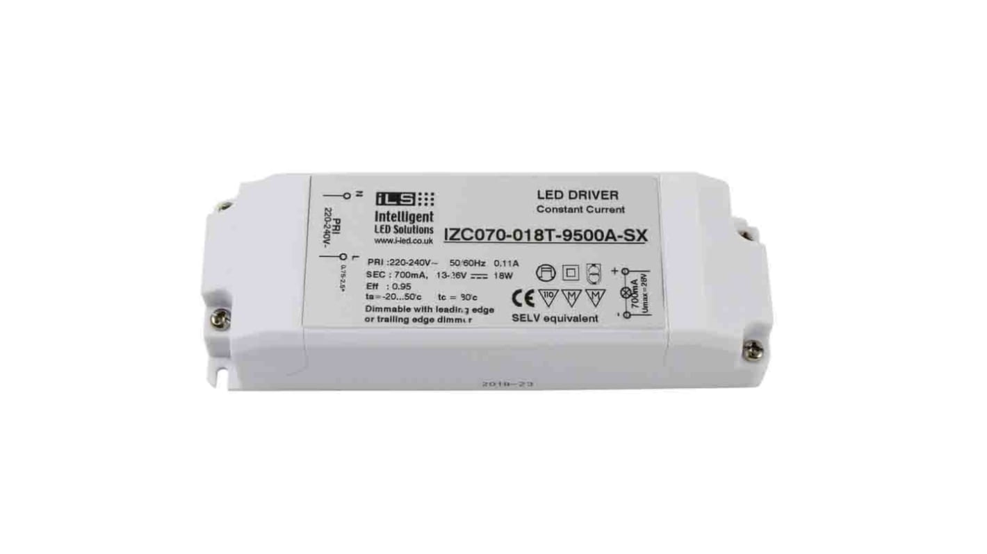 ILS LED meghajtó áramkör IZC070-018T-9500A-SX, kimeneti fesz,: 13 → 26V, 700mA, 18W IPZ0, állandó áram