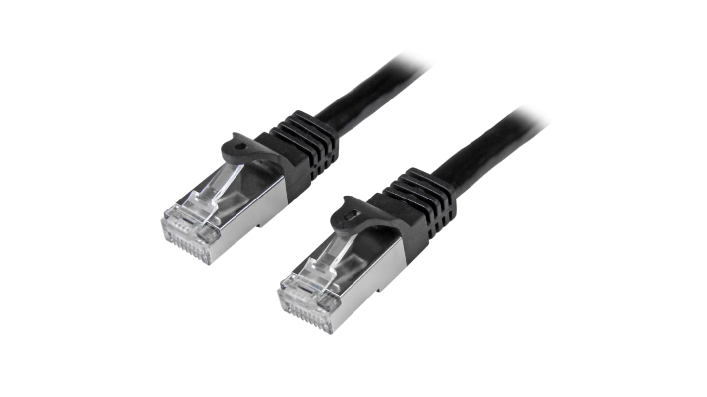 StarTech.com Ethernetkabel Cat.6, 3m, Schwarz Patchkabel, A RJ45 S/FTP Stecker, B RJ45, PVC