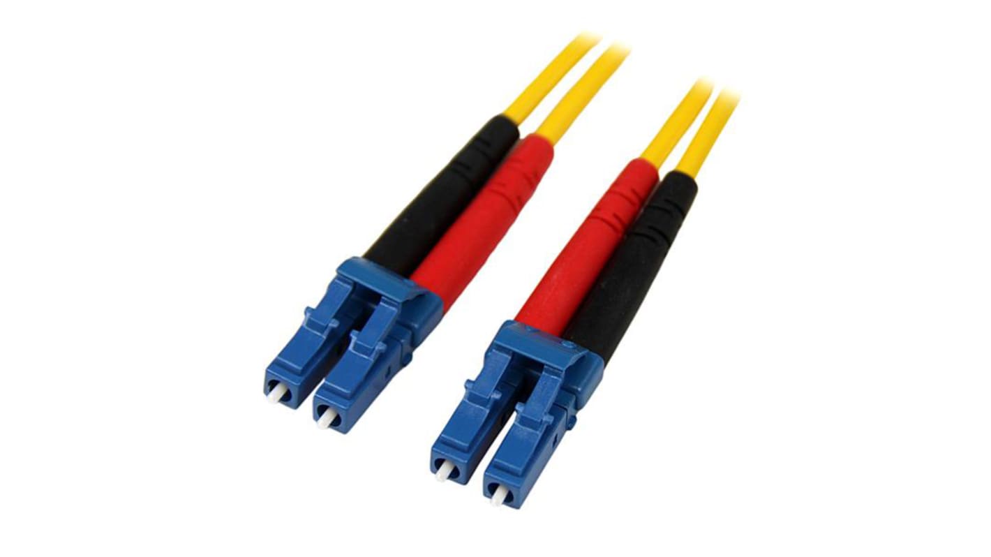 Startech LC to LC Duplex Single Mode OS1 Fibre Optic Cable, 9/125μm, Yellow, 1m