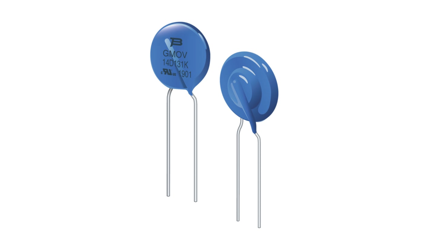 Bourns GMOV Varistor, 4pF, 230 Vrms, 300 V dc, 230V, 130J, Metall / 6000A, mm, Ø 16.5mm, 8mm