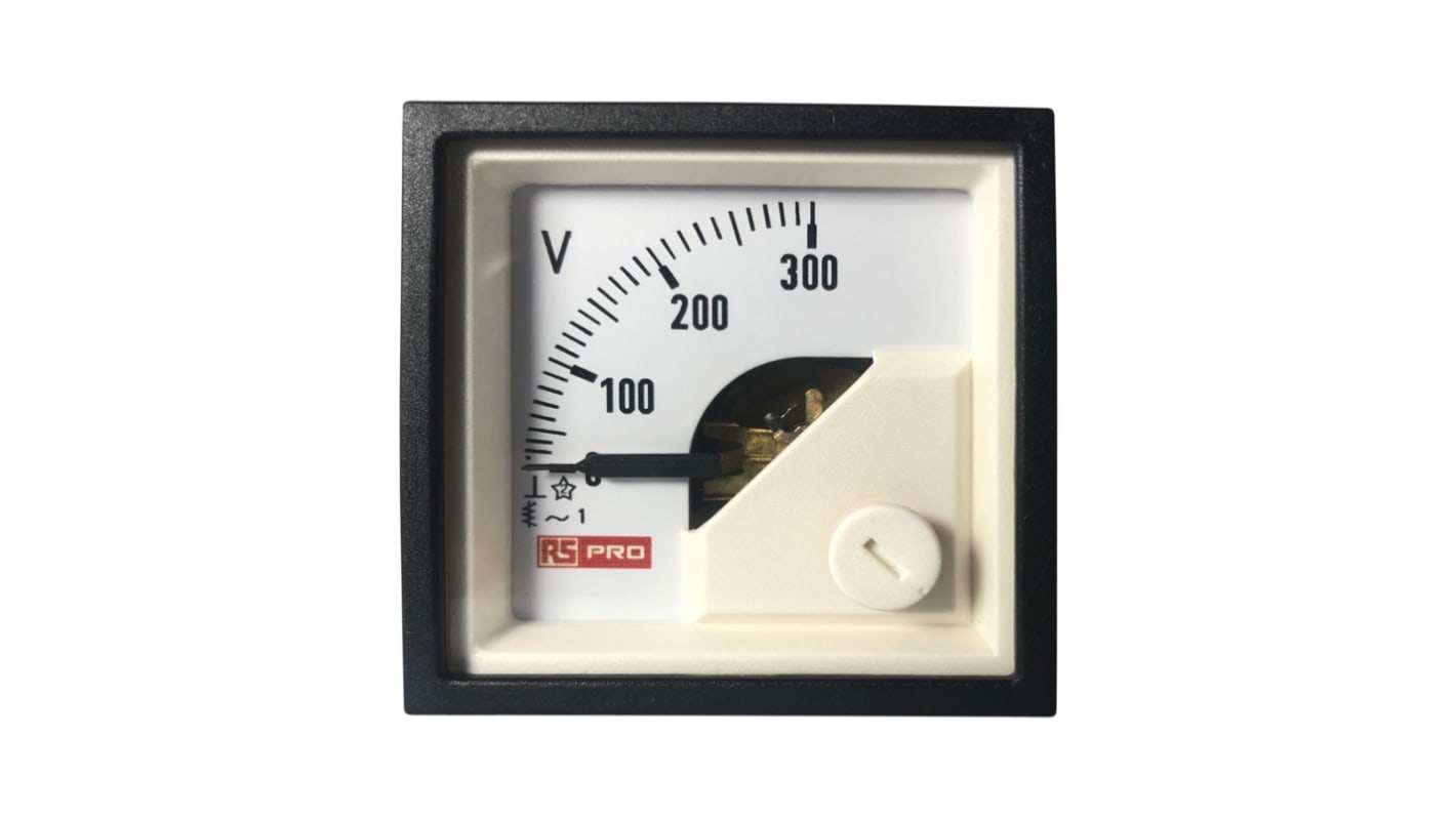 RS PRO Analoges Voltmeter AC Analog-Anzeige / 0,01, 45mm, 45mm, 54 (<30 A) mm, 72 (30 → 60 A) mm