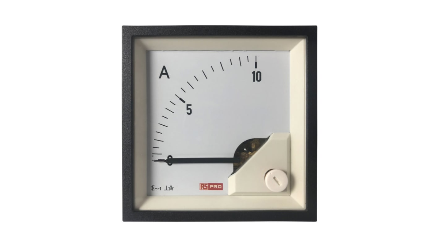 Analogový panelový ampérmetr, výška výřezu: 68mm, max. hodnota: 10 (Input)A AC, šířka výřezu: 68mm, přesnost měřicího