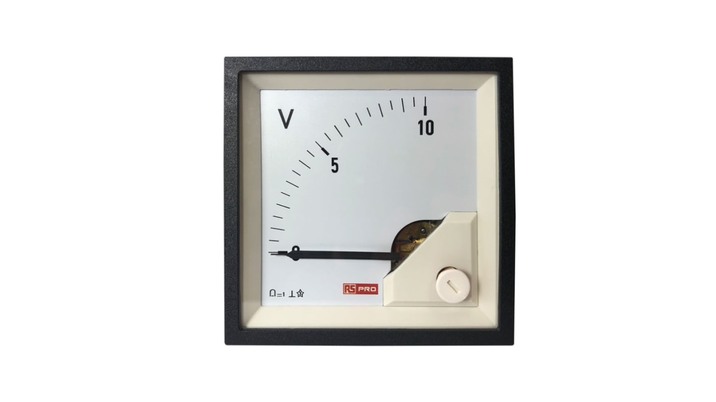 RS PRO Amperemeter DC Drehspule, 68mm x 68mm T. 54 (<4 A) mm, 67 (5 → 60 A) mm, 67 (60 → 100 A) mm /