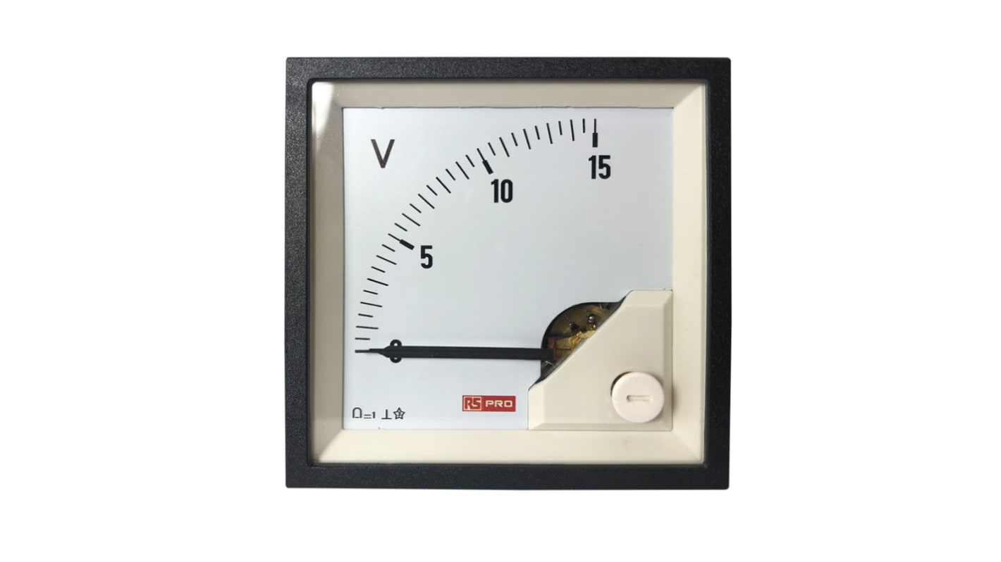 RS PRO Analogue Panel Ammeter DC, 68mm x 68mm, 1 % Moving Coil